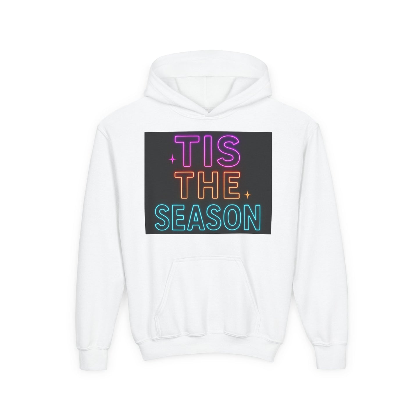 Youth Christmas Hoodie – "Tis the Season / Shining His Light This Christmas" Neon Design