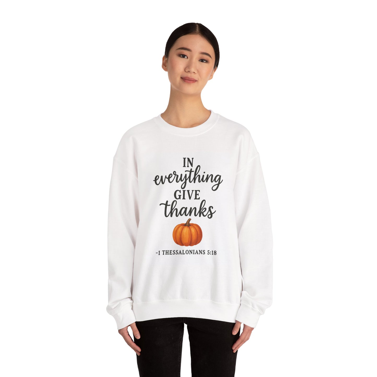 Thankful Grateful Blessed Sweatshirt — Fall Pumpkin Crewneck