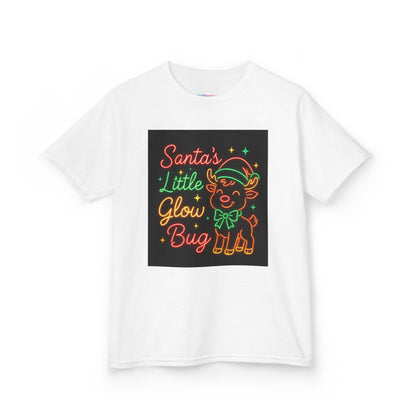 Kids T-Shirt — “Santa’s Little Glow Bug” Neon Reindeer Christmas Tee